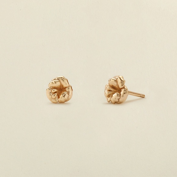 February Birth Flower Stud Earrings - Picture 1 of 1